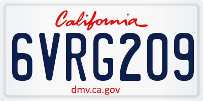 CA license plate 6VRG209