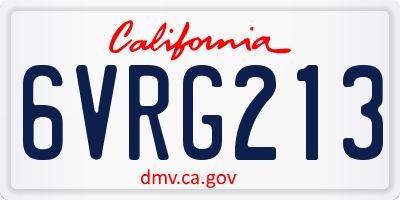 CA license plate 6VRG213