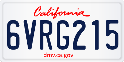 CA license plate 6VRG215