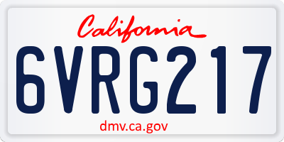 CA license plate 6VRG217