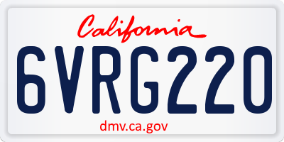 CA license plate 6VRG220