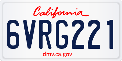 CA license plate 6VRG221
