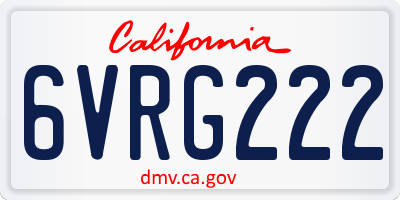 CA license plate 6VRG222