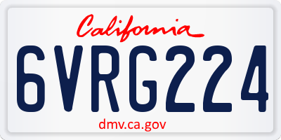 CA license plate 6VRG224