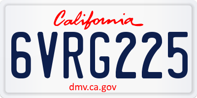 CA license plate 6VRG225