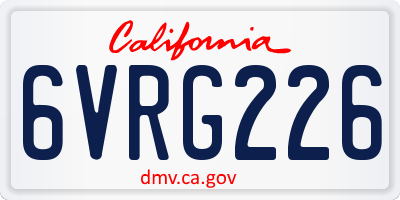 CA license plate 6VRG226