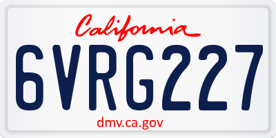 CA license plate 6VRG227