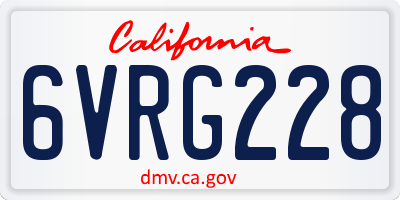 CA license plate 6VRG228
