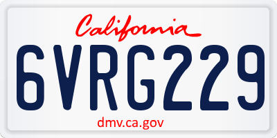CA license plate 6VRG229