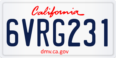 CA license plate 6VRG231