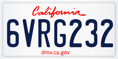 CA license plate 6VRG232