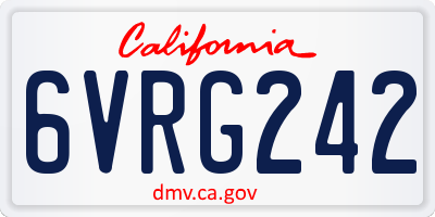 CA license plate 6VRG242