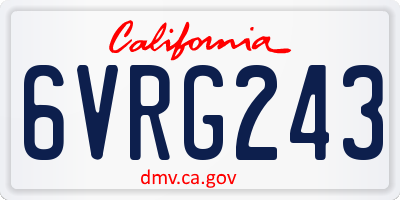 CA license plate 6VRG243