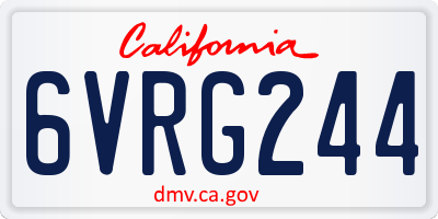 CA license plate 6VRG244