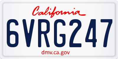 CA license plate 6VRG247