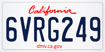 CA license plate 6VRG249