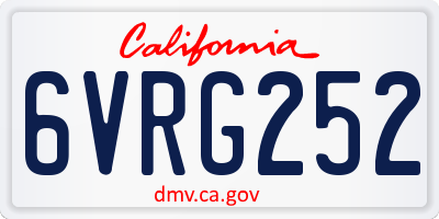 CA license plate 6VRG252
