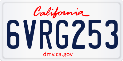 CA license plate 6VRG253