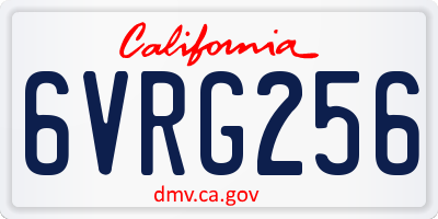 CA license plate 6VRG256
