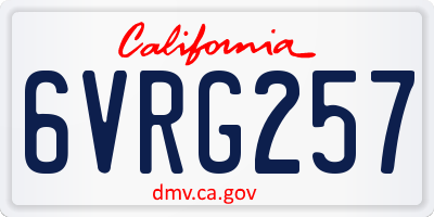 CA license plate 6VRG257