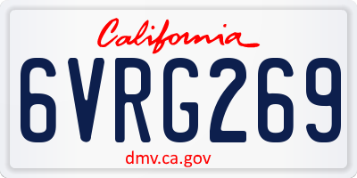 CA license plate 6VRG269