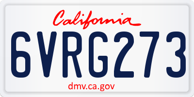 CA license plate 6VRG273