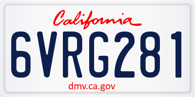 CA license plate 6VRG281