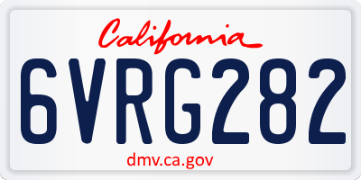 CA license plate 6VRG282