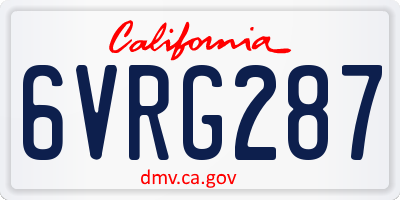 CA license plate 6VRG287