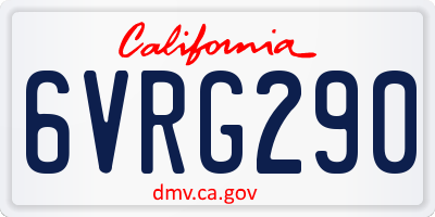 CA license plate 6VRG290