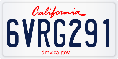 CA license plate 6VRG291