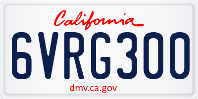 CA license plate 6VRG300