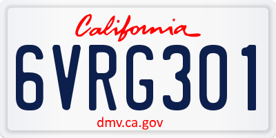 CA license plate 6VRG301