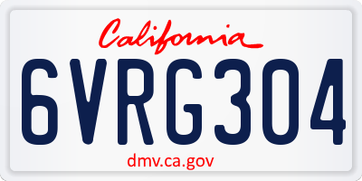 CA license plate 6VRG304