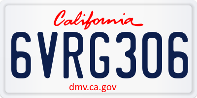 CA license plate 6VRG306
