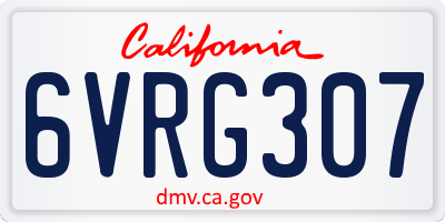 CA license plate 6VRG307