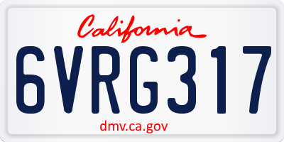 CA license plate 6VRG317