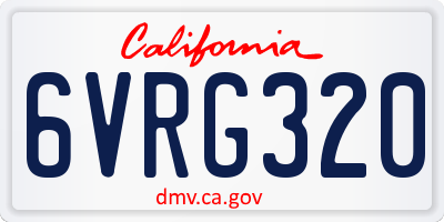 CA license plate 6VRG320