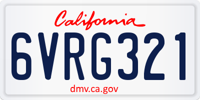 CA license plate 6VRG321
