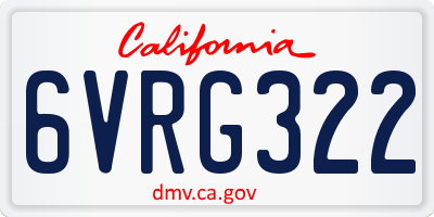 CA license plate 6VRG322