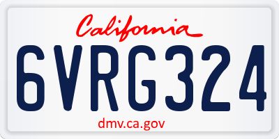 CA license plate 6VRG324