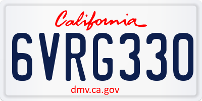 CA license plate 6VRG330