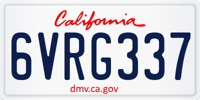 CA license plate 6VRG337