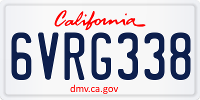 CA license plate 6VRG338