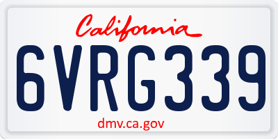 CA license plate 6VRG339