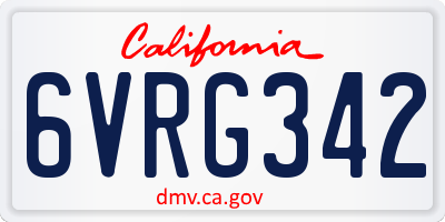 CA license plate 6VRG342
