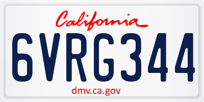 CA license plate 6VRG344