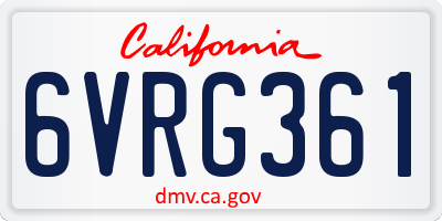 CA license plate 6VRG361
