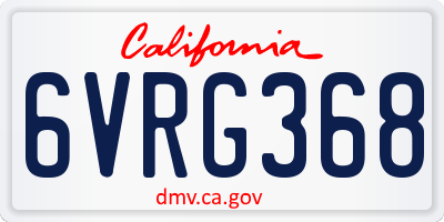 CA license plate 6VRG368