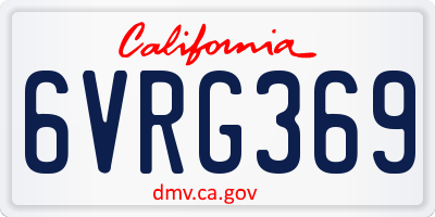 CA license plate 6VRG369